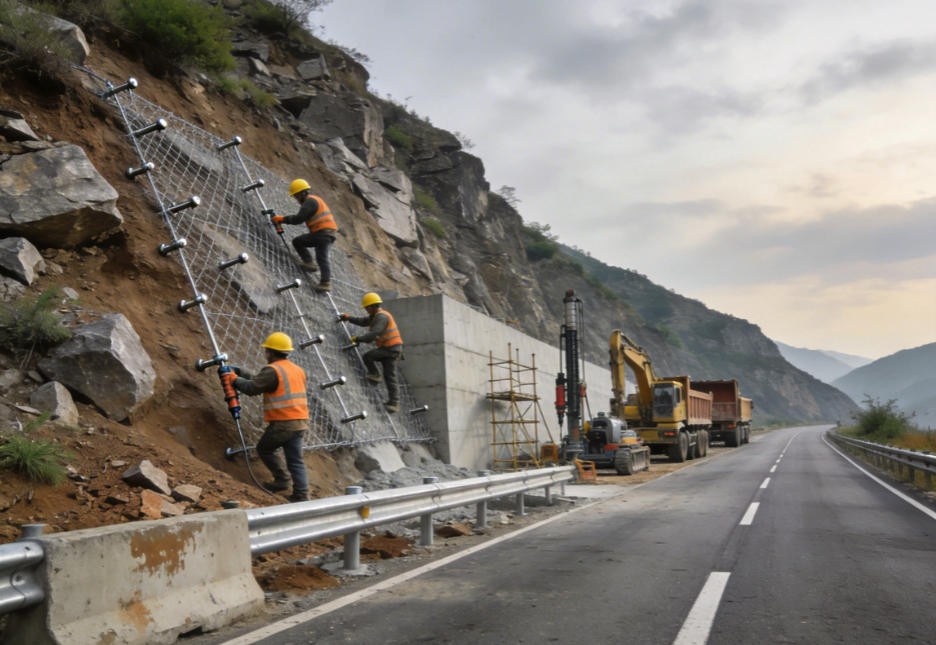东升镇公路道路护坡